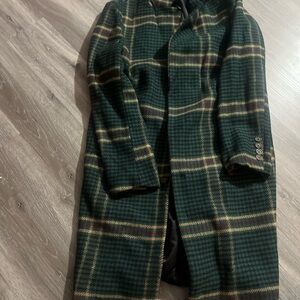 Men's Green Plaid Coat